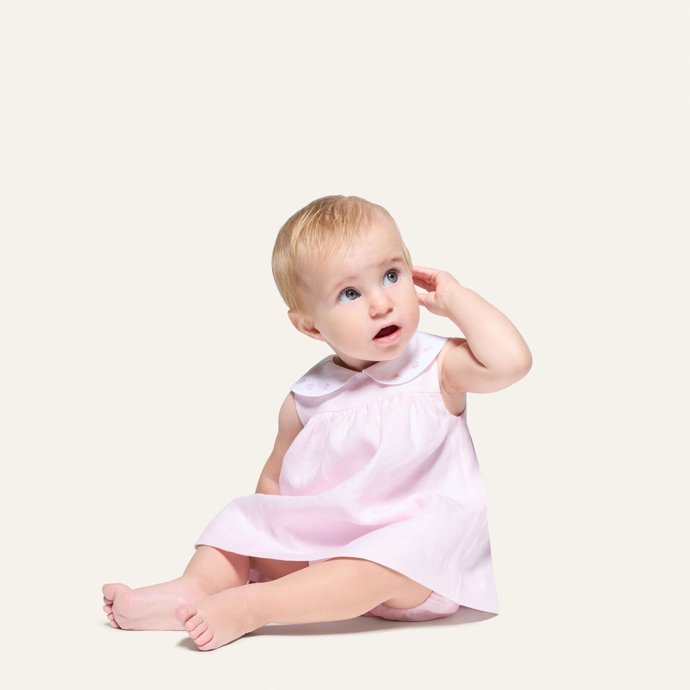 Baby girl linen dress - Jacadi Pale Pink