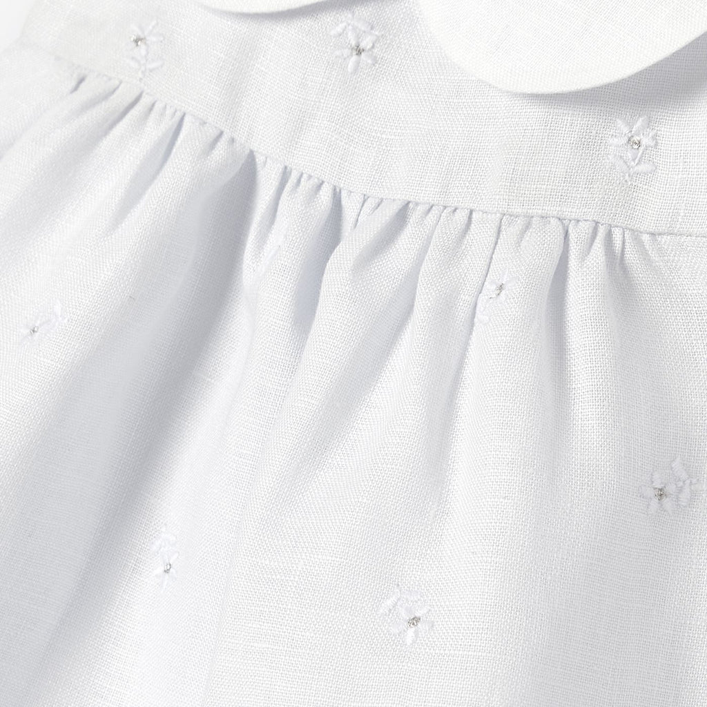 Dress in Linen Baby Girl - Grey/Multicolour