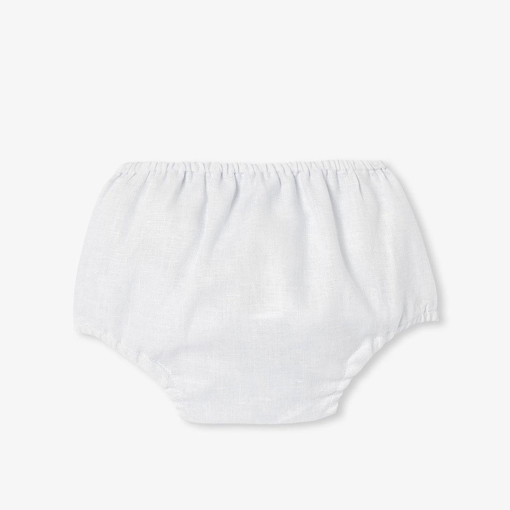 Dress in Linen Baby Girl - Grey/Multicolour