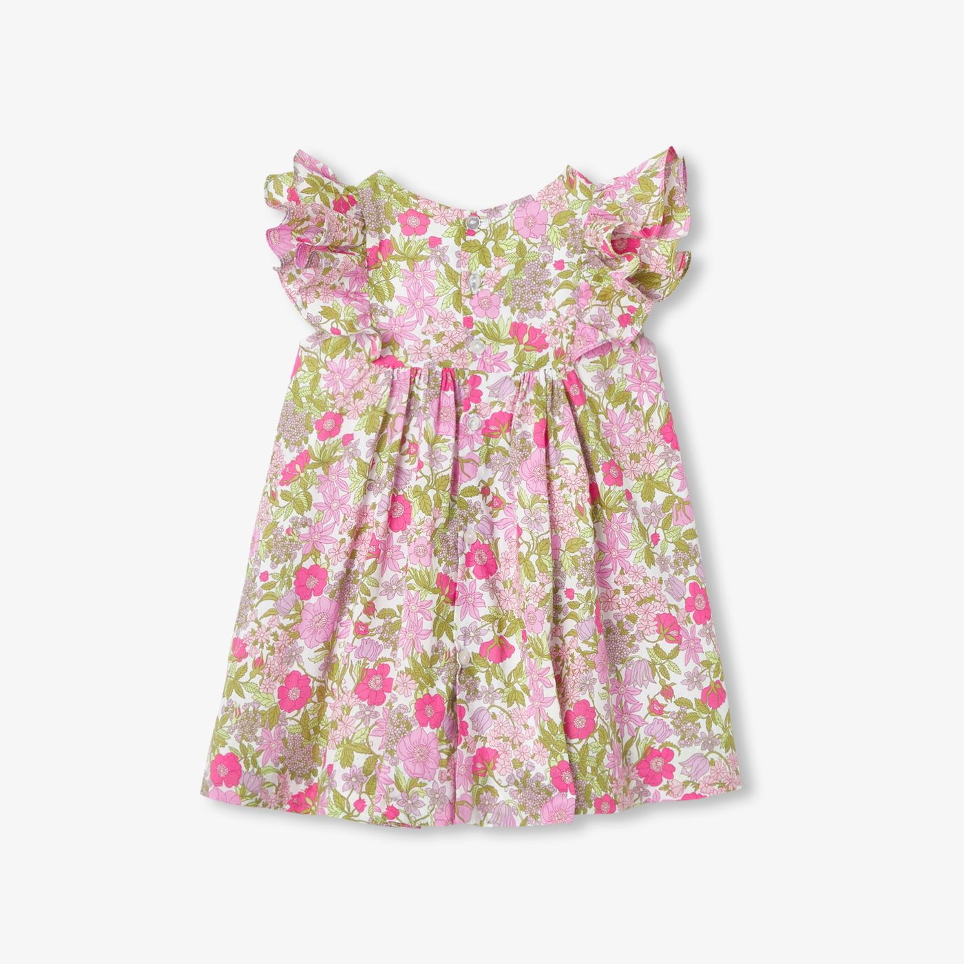 Dress in Liberty Fabric Baby Girl - Pink/Multicolour
