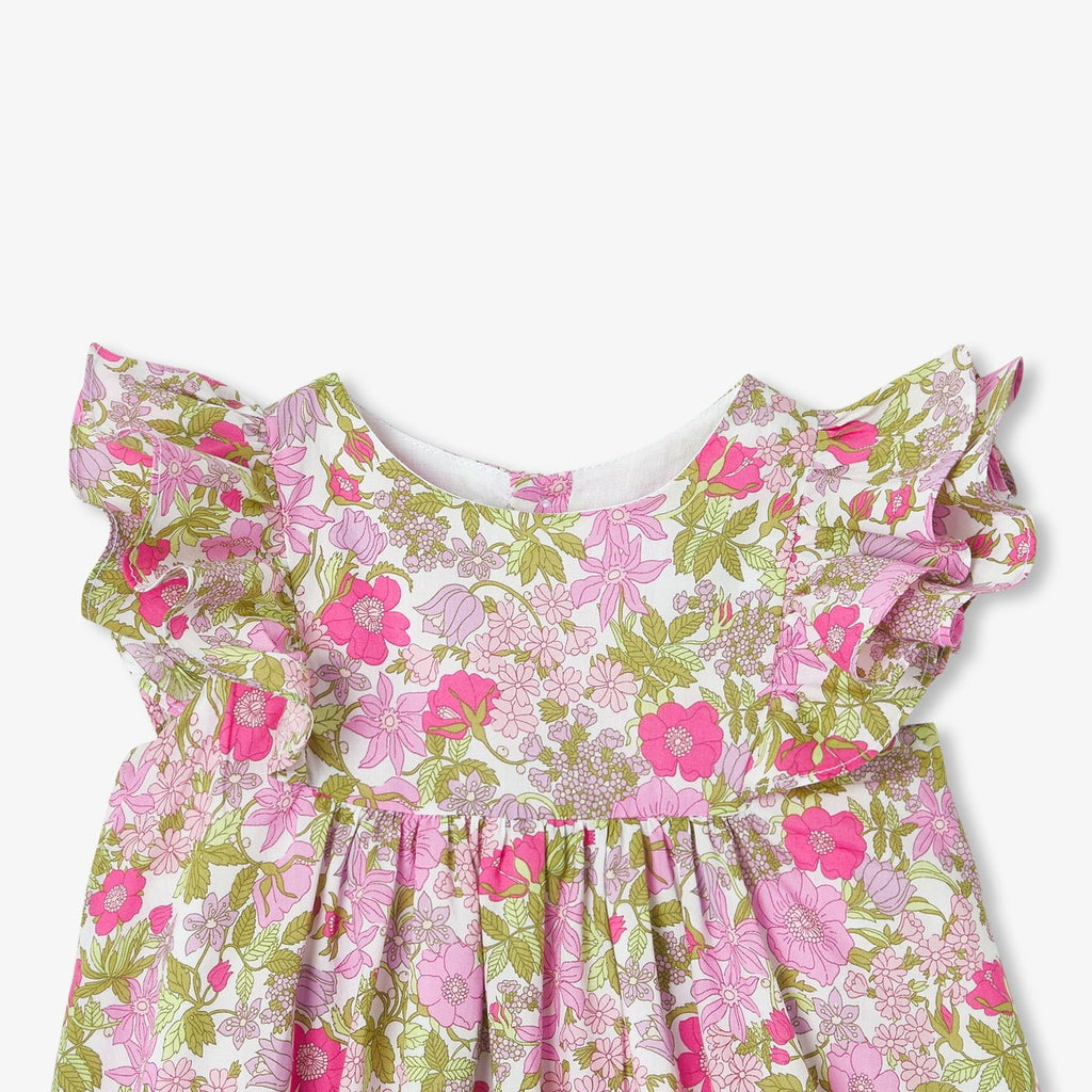 Dress in Liberty Fabric Baby Girl - Pink/Multicolour