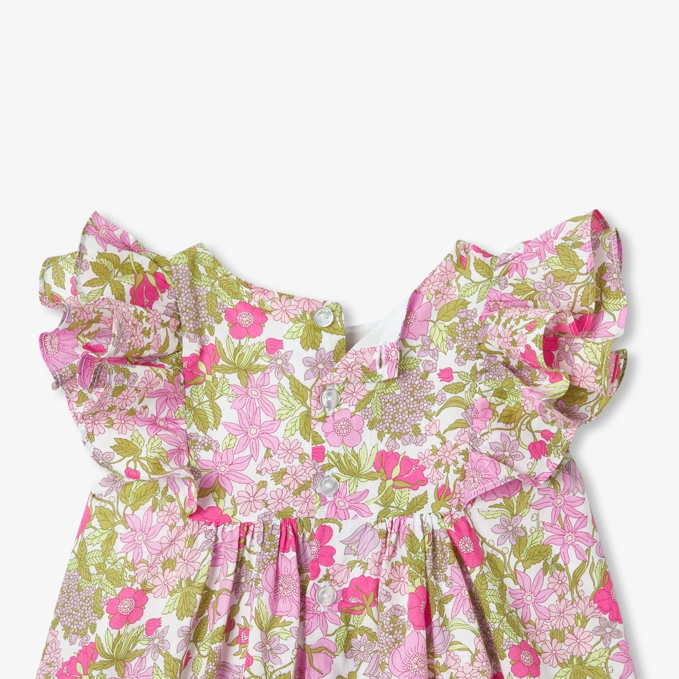 Dress in Liberty Fabric Baby Girl - Pink/Multicolour