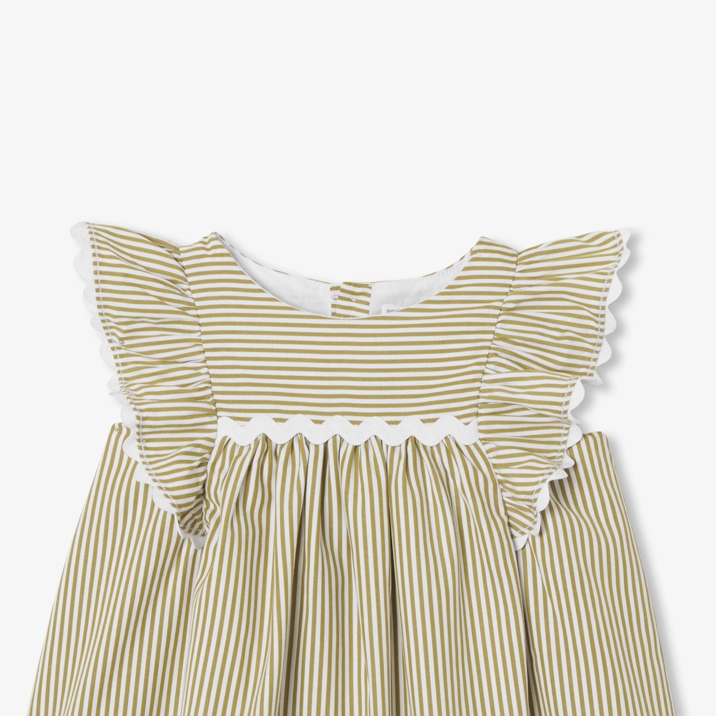 Baby girl dress in striped poplin