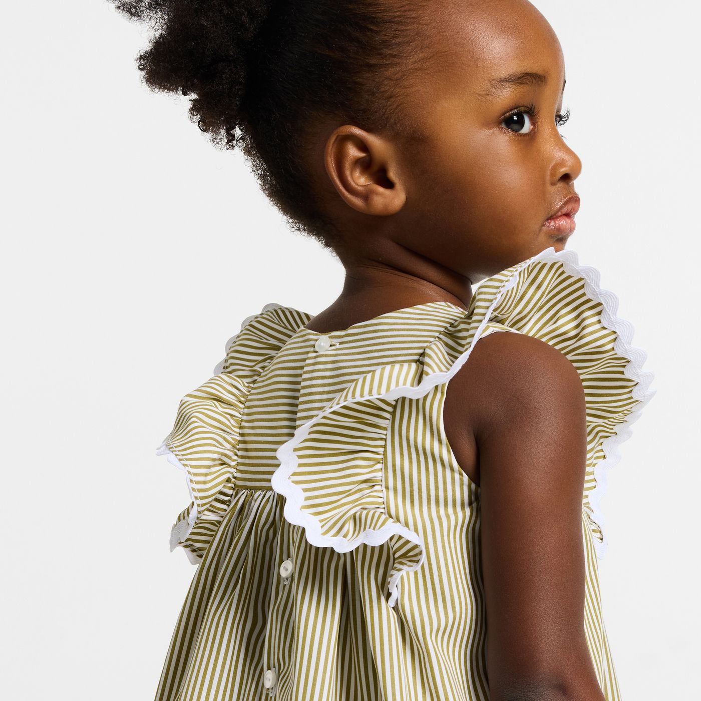 Baby girl dress in striped poplin