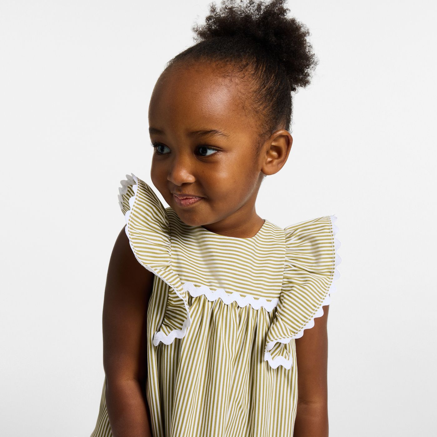 Baby girl dress in striped poplin
