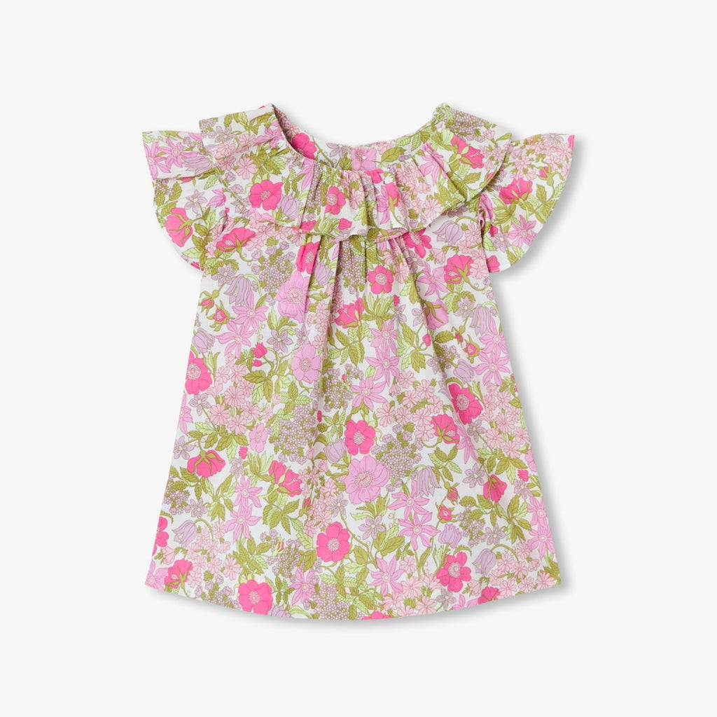 Blouse in Liberty Fabric Baby Girl - Pink/Multicolour