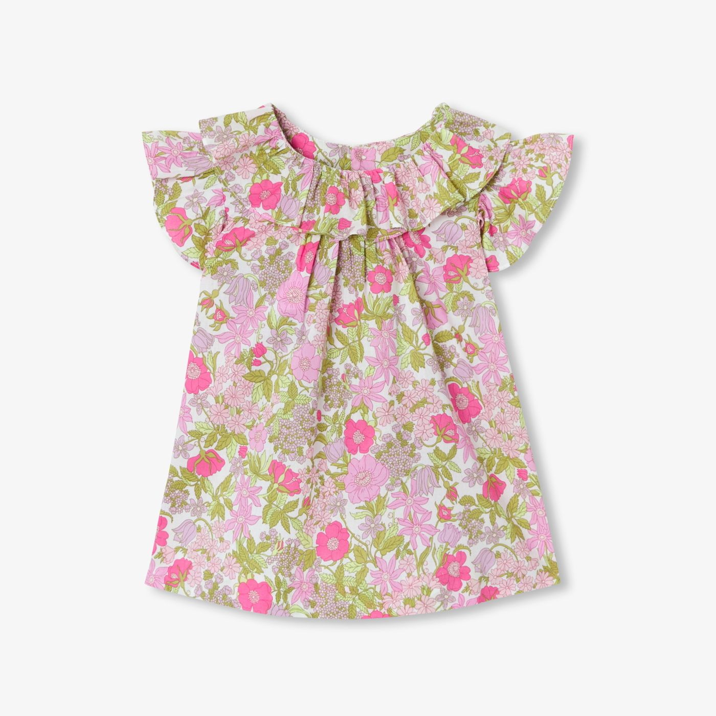 Blouse in Liberty Fabric Baby Girl - Pink/Multicolour
