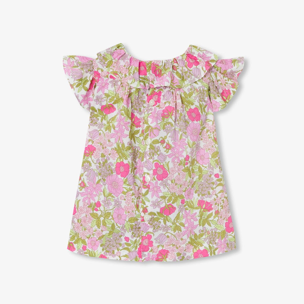 Blouse in Liberty Fabric Baby Girl - Pink/Multicolour