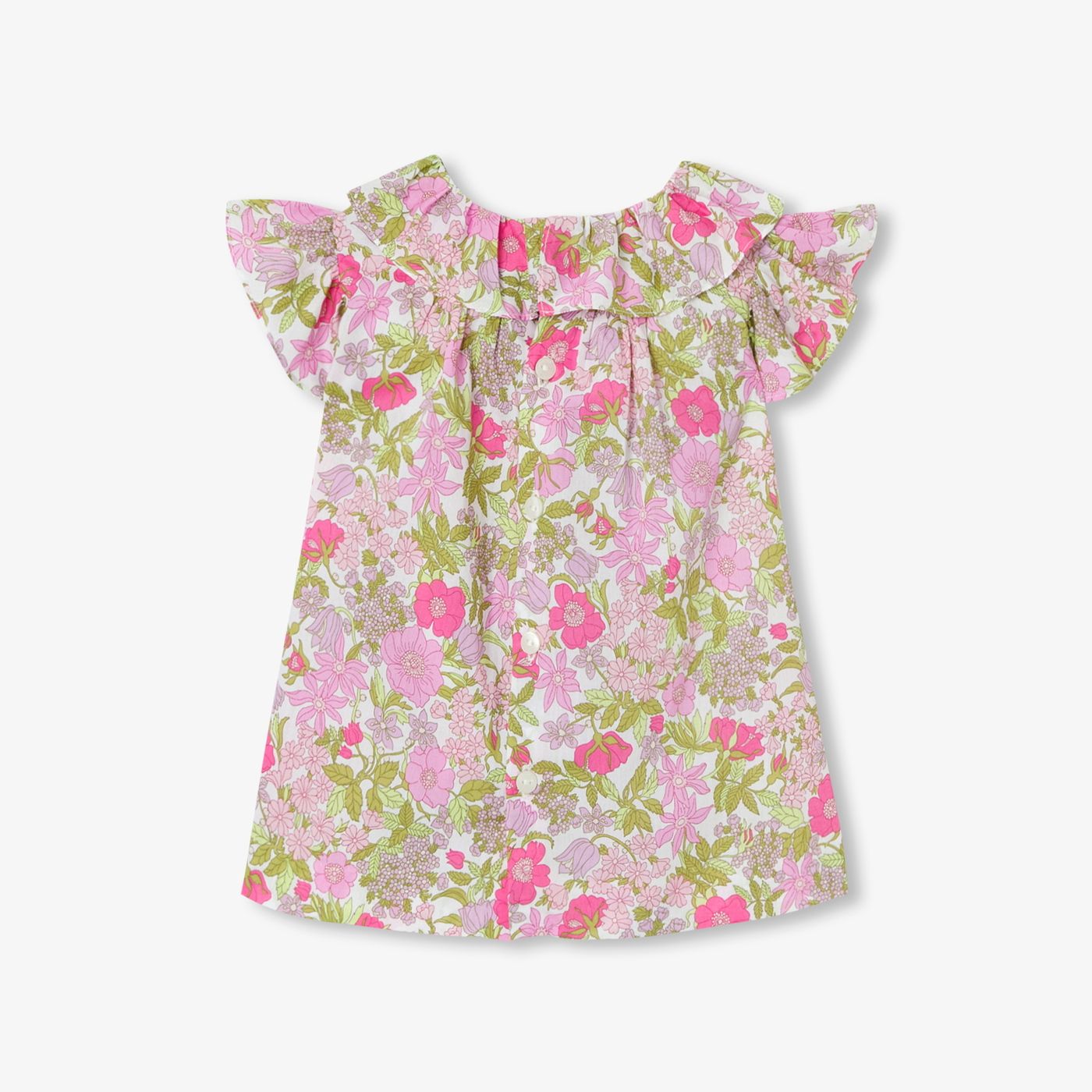 Blouse in Liberty Fabric Baby Girl - Pink/Multicolour