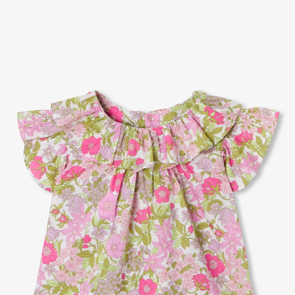 Blouse in Liberty Fabric Baby Girl - Pink/Multicolour