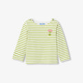 Baby girl cotton sailor-style T-shirt - White/Green