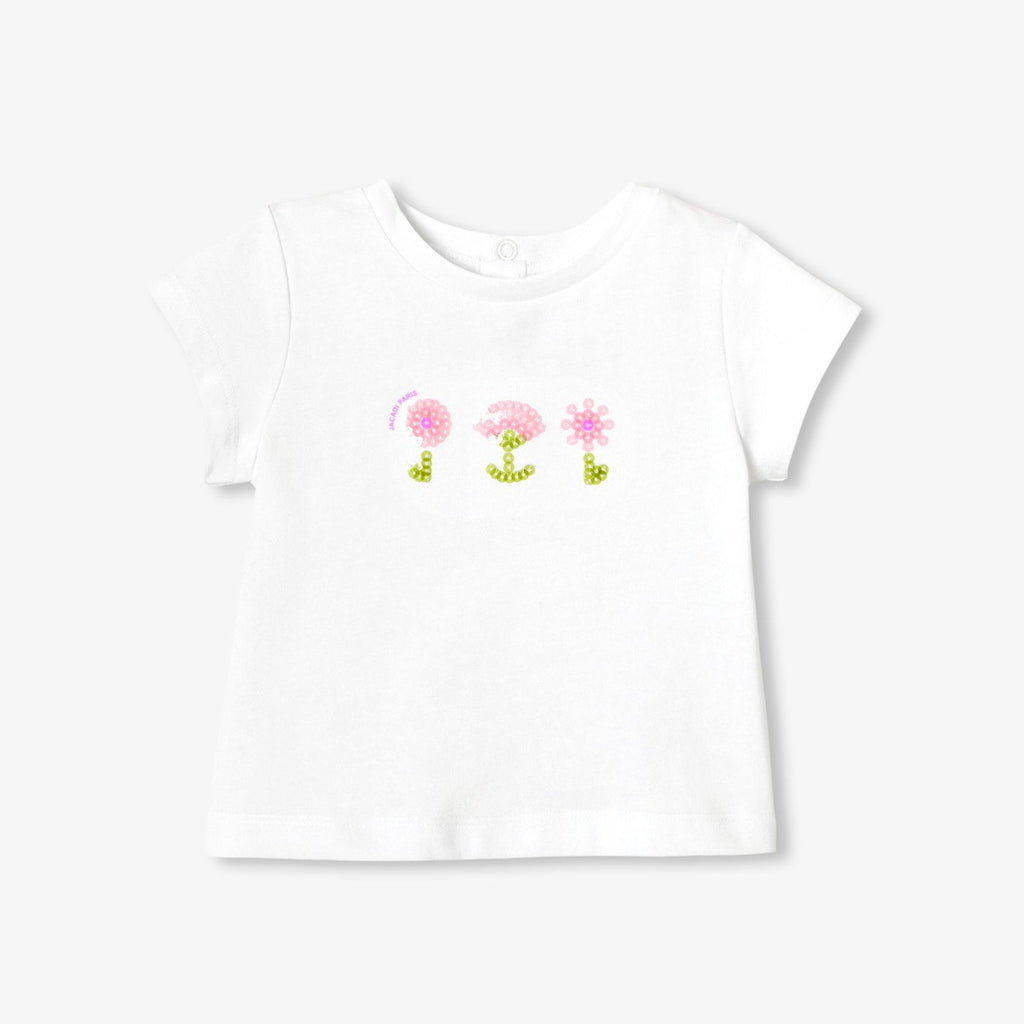 Cotton T-shirt Baby Girl - Jacadi White