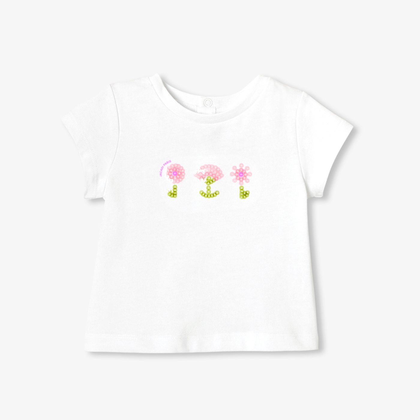 Cotton T-shirt Baby Girl - Jacadi White