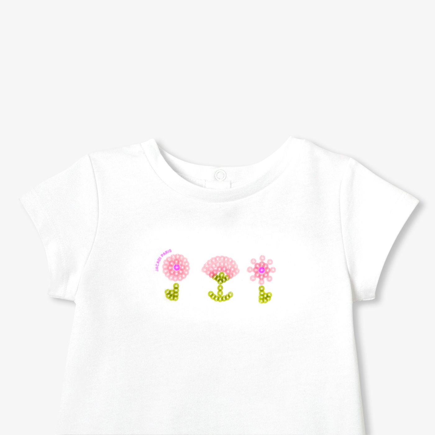 Cotton T-shirt Baby Girl - Jacadi White