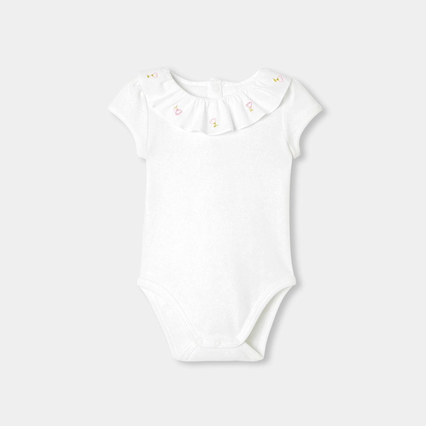 Short-sleeved Bodysuitsuit in Cotton Baby Girl - Jacadi White
