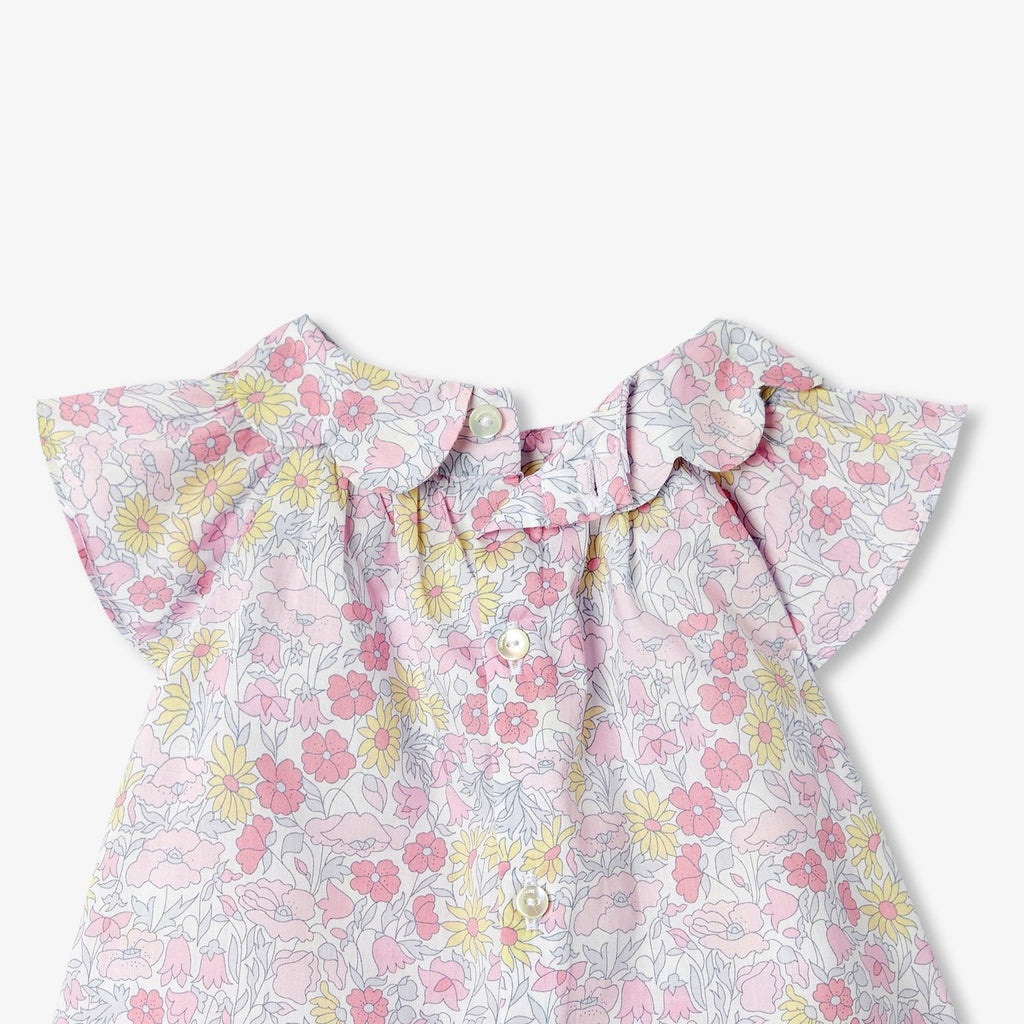Outfit Set in Liberty Fabric E Linen Baby Girl - Multicolour