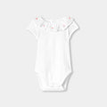 Baby girl short-sleeved interlock cotton bodysuit