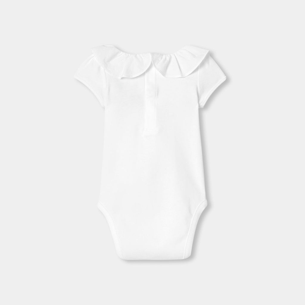 Baby girl short-sleeved interlock cotton bodysuit