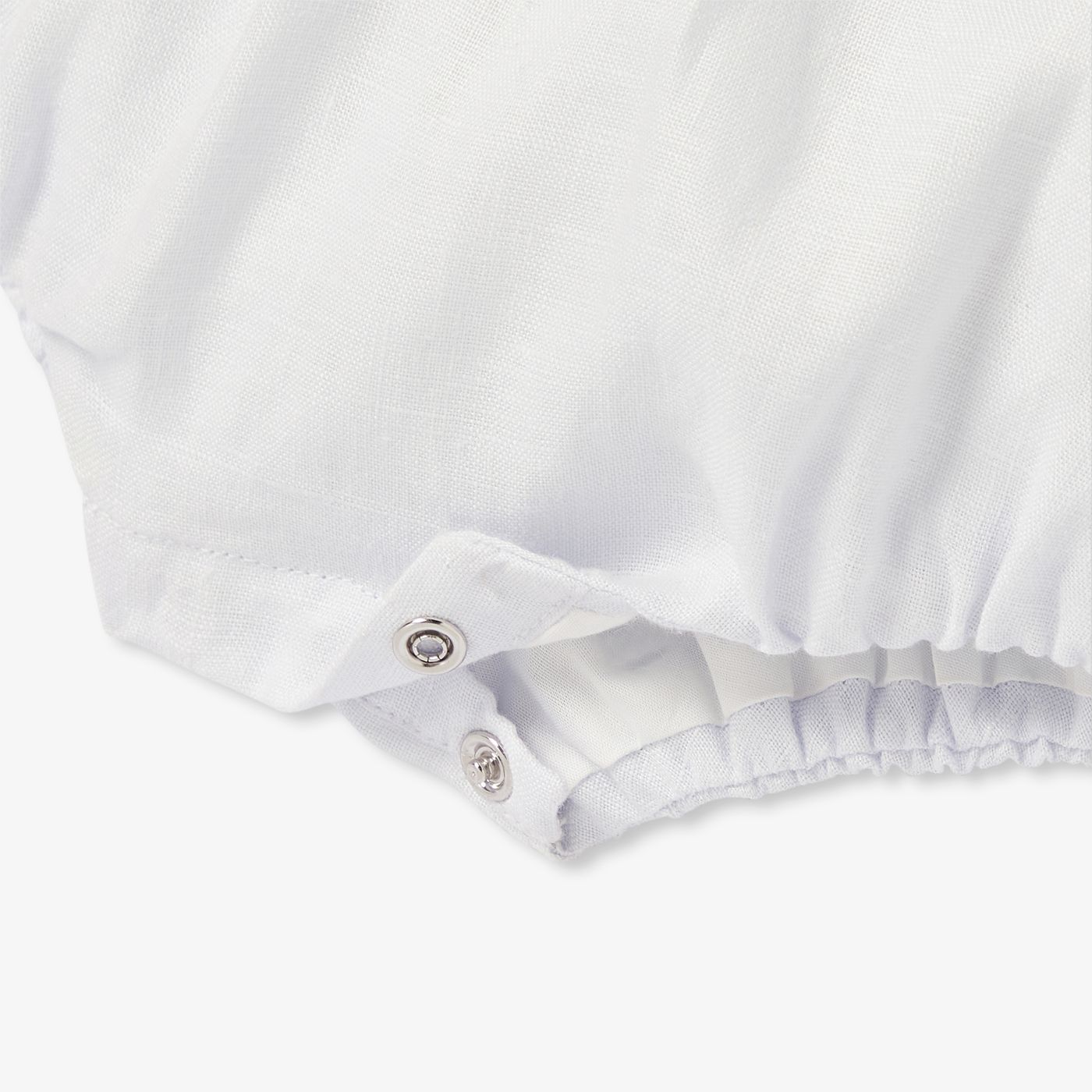 Romper in Linen Baby Boy - Grey/White