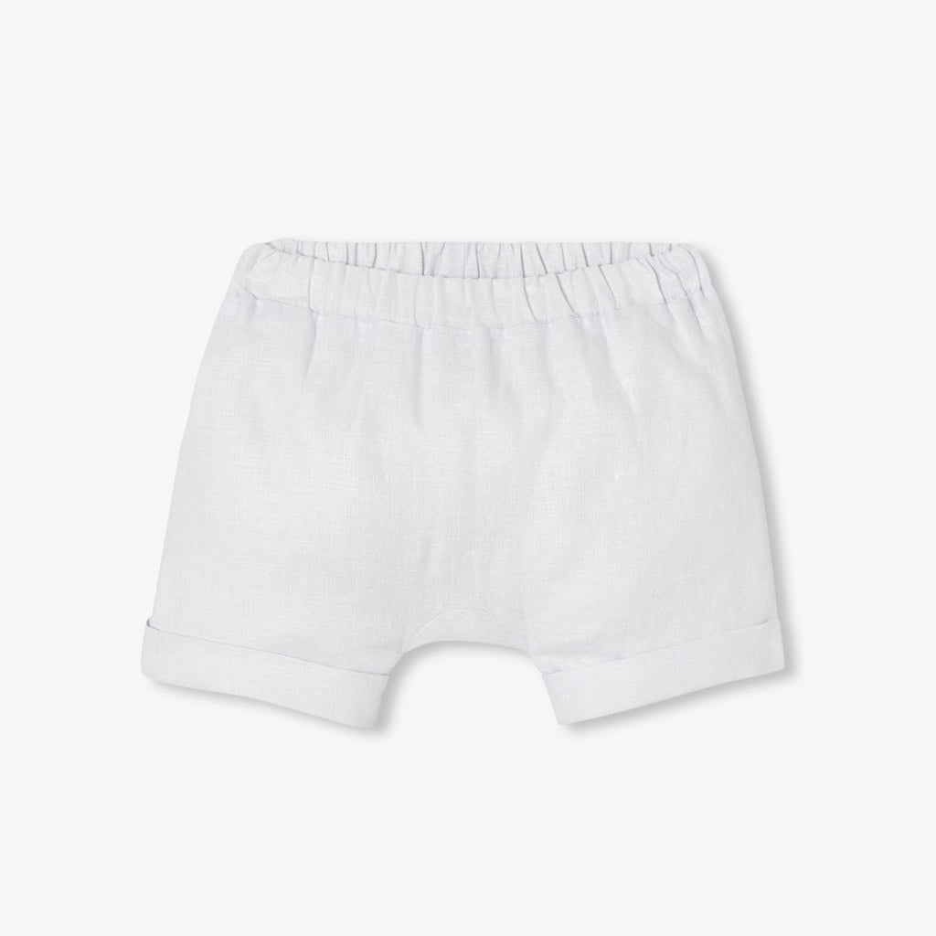 Outfit Set in Linen Baby Boy - White/Grey