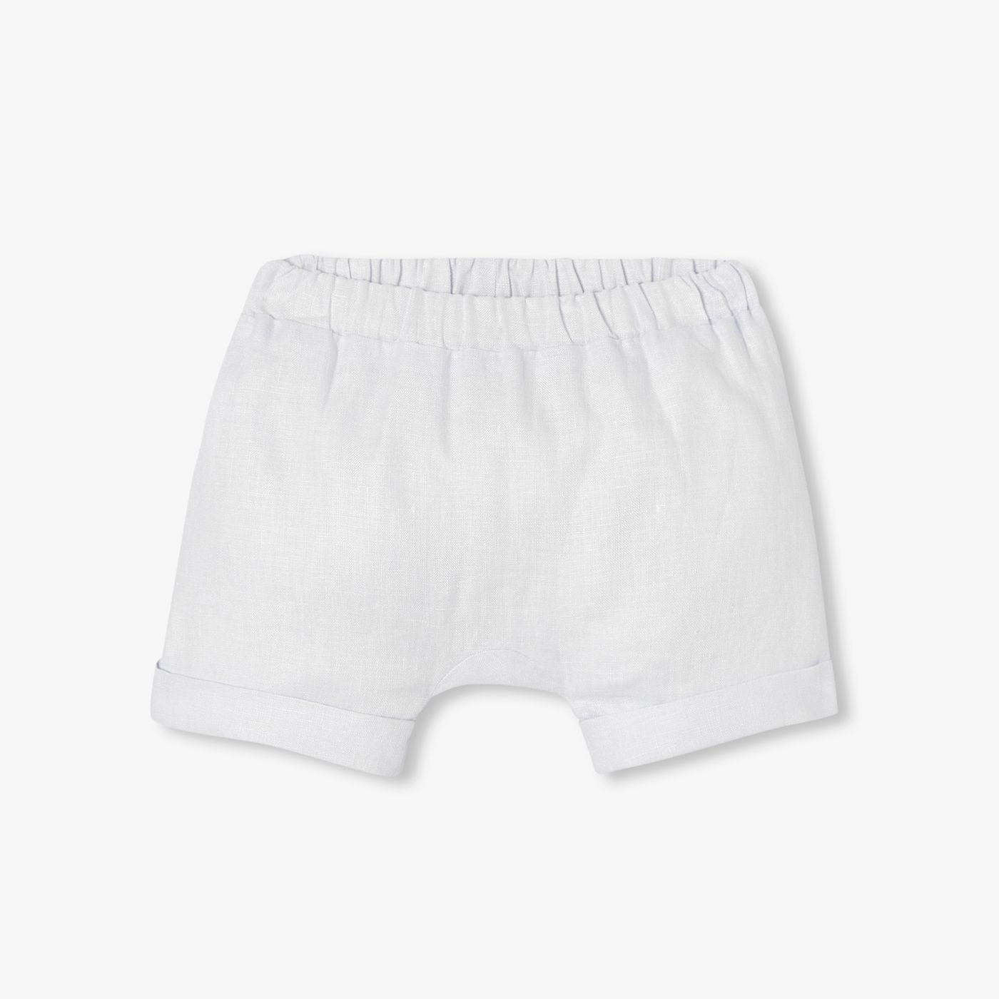 Outfit Set in Linen Baby Boy - White/Grey