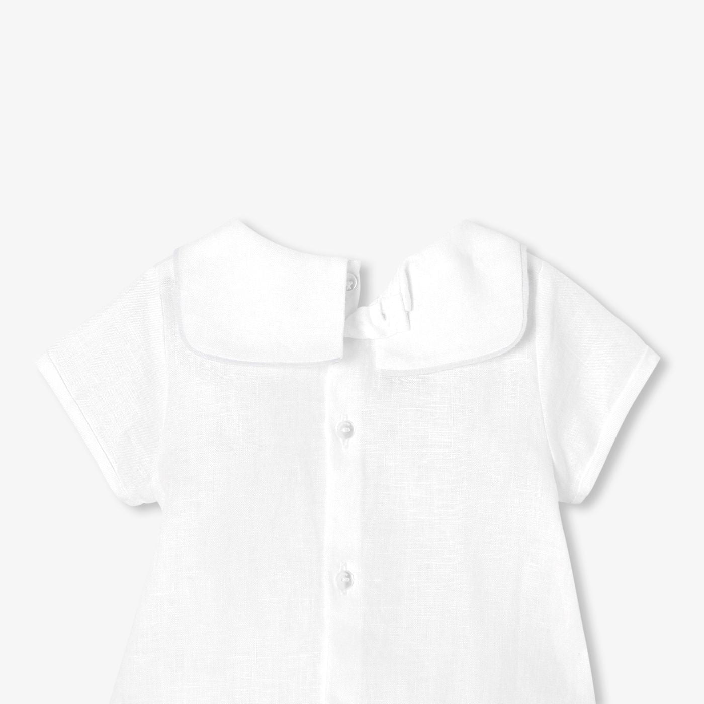 Outfit Set in Linen Baby Boy - White/Grey