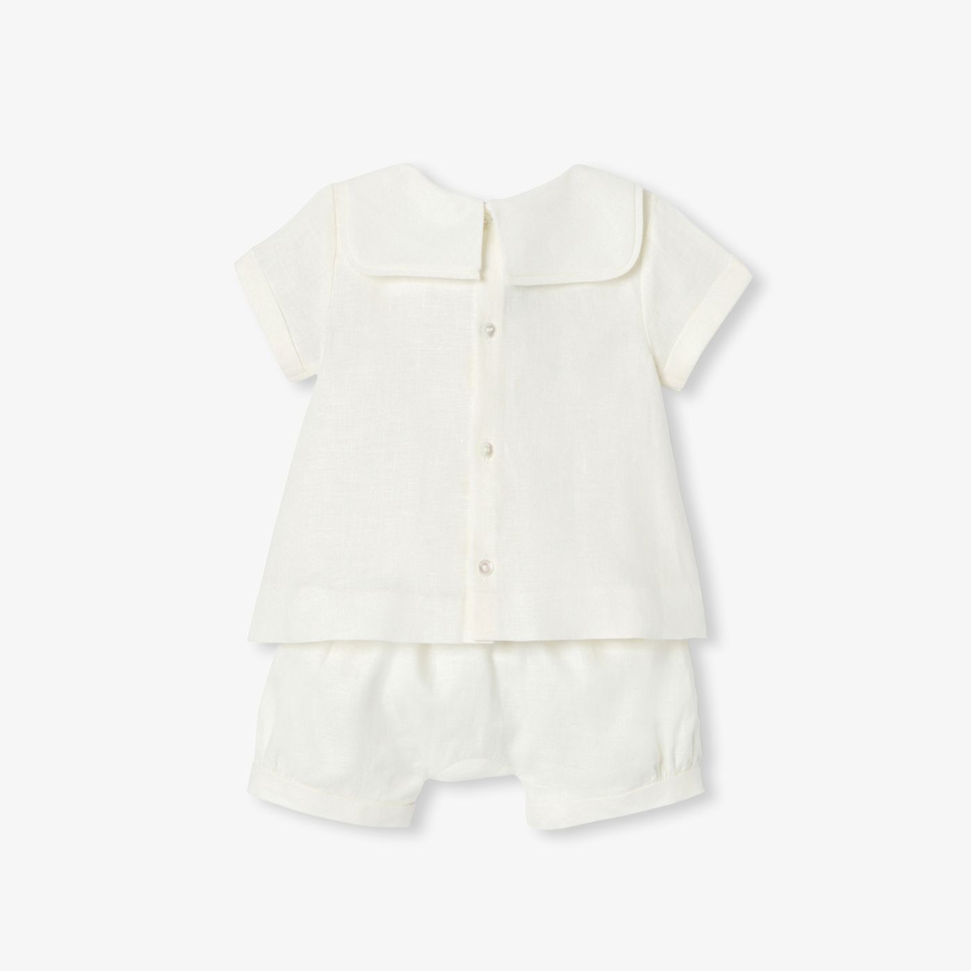 Outfit Set in Linen Baby Boy - Jacadi Sweet White