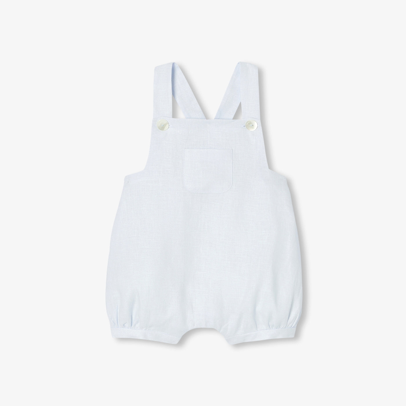 Dungarees in Linen Baby Boy - Pearl Grey