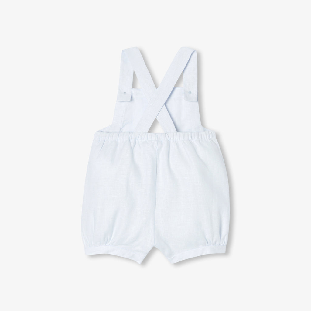 Dungarees in Linen Baby Boy - Pearl Grey