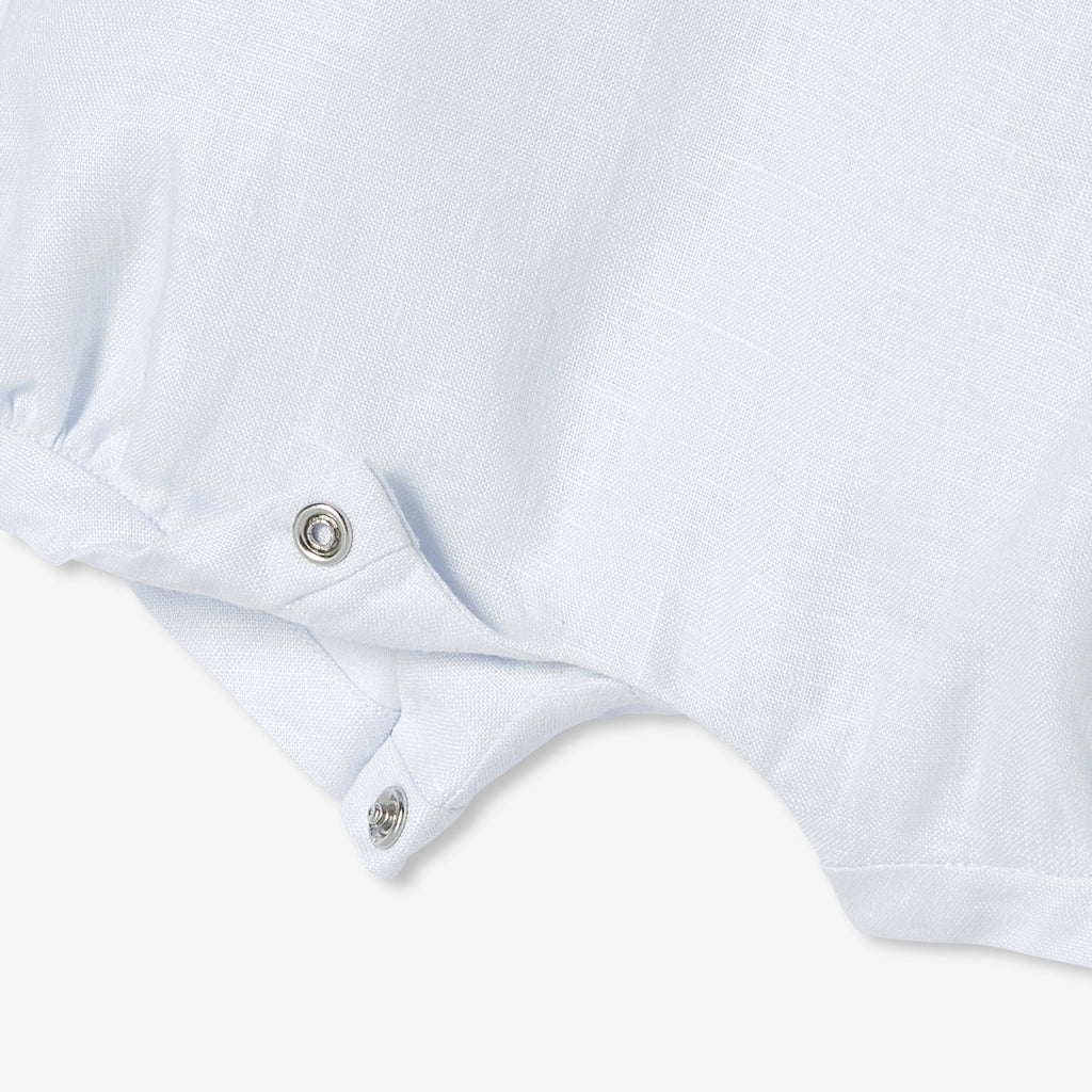 Dungarees in Linen Baby Boy - Pearl Grey