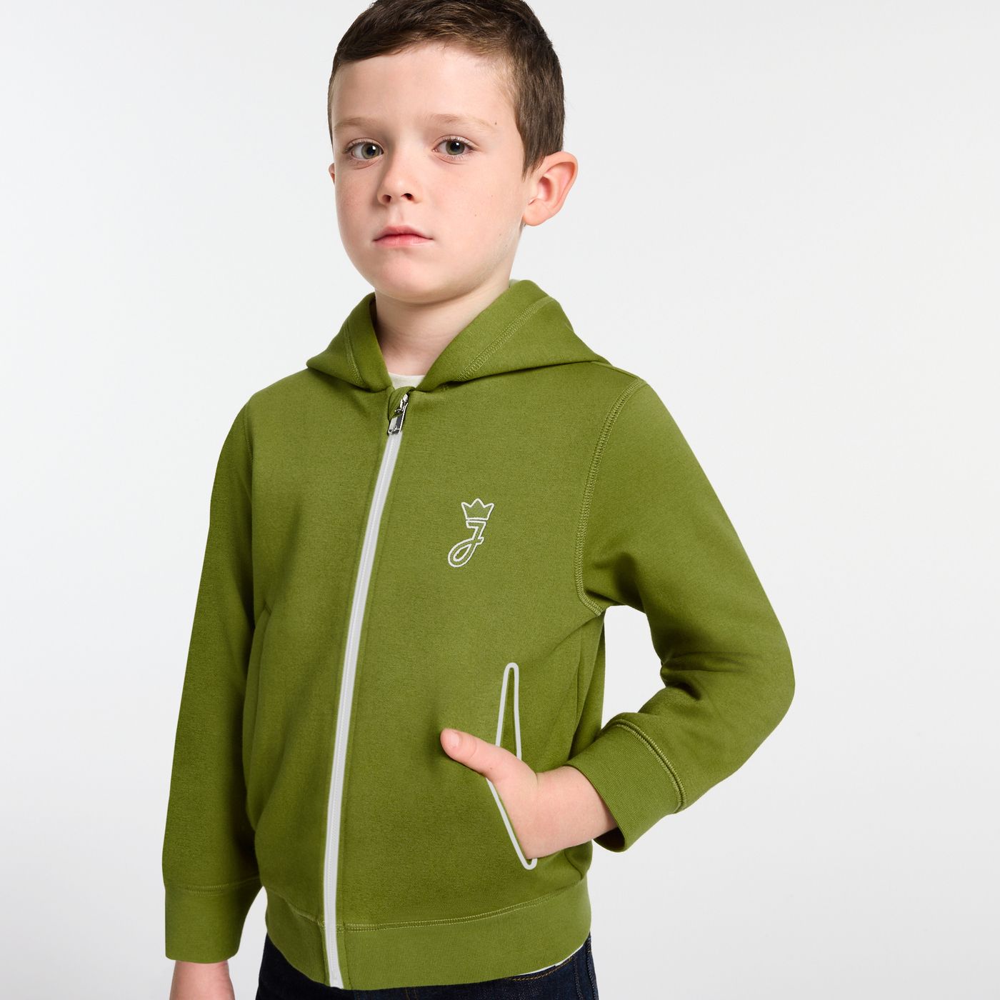 Boys' dual-material hoodie
