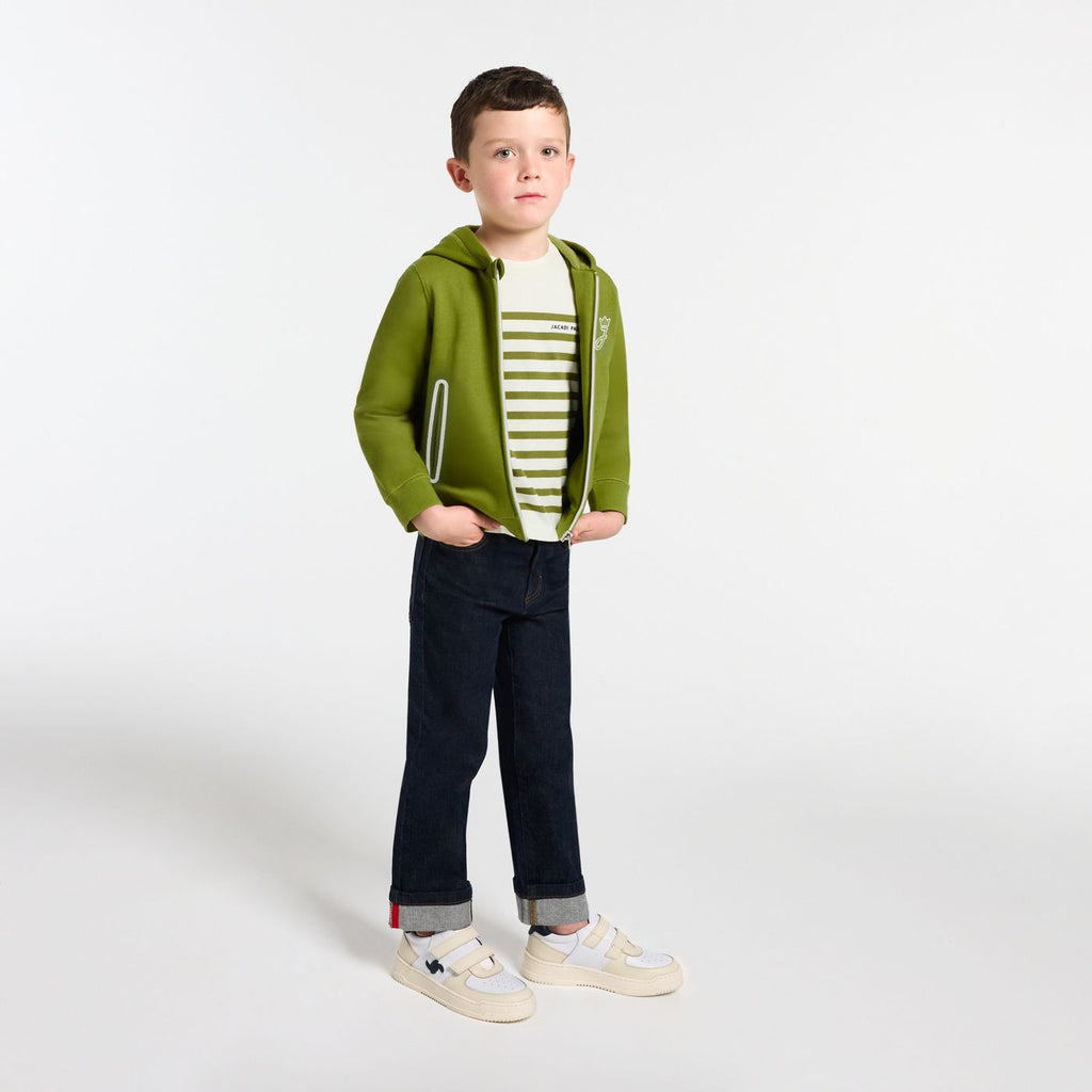 Boys' dual-material hoodie
