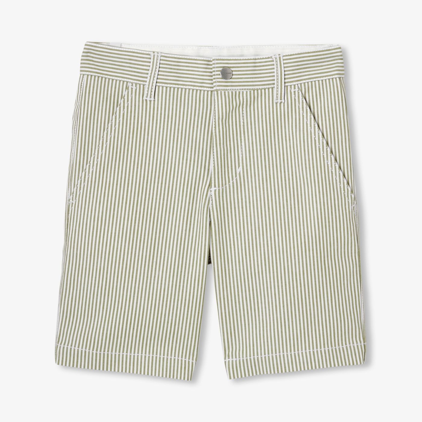 Boys' striped twill Bermuda shorts shorts