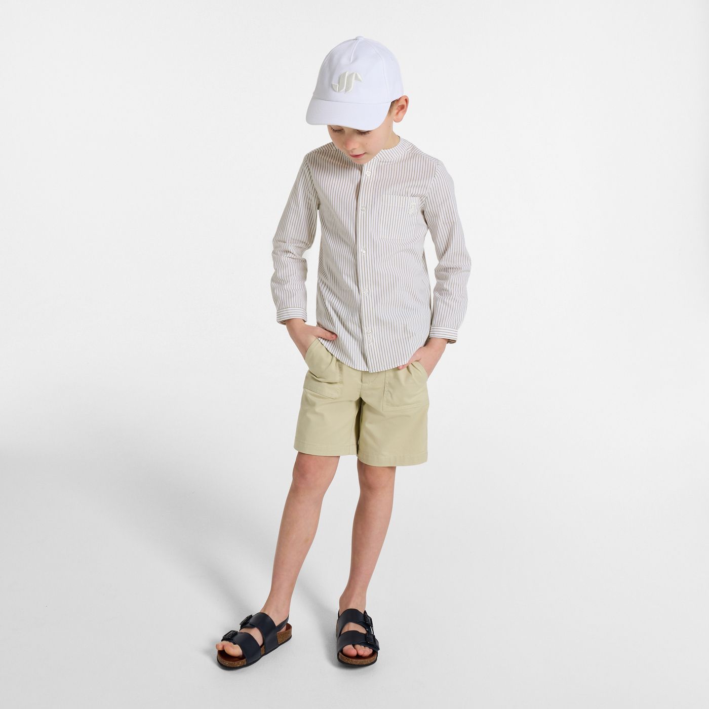 Boy lightweight twill Bermuda shorts