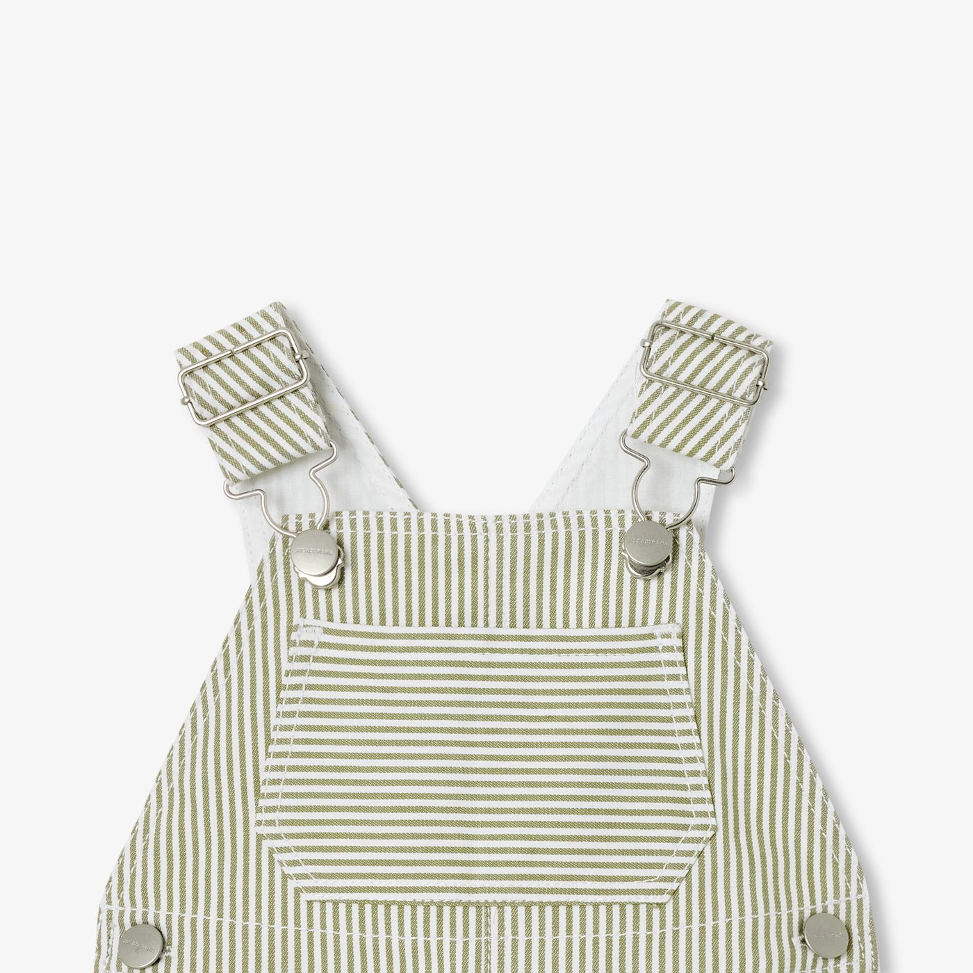 Baby boy striped twill dungarees - White/Green