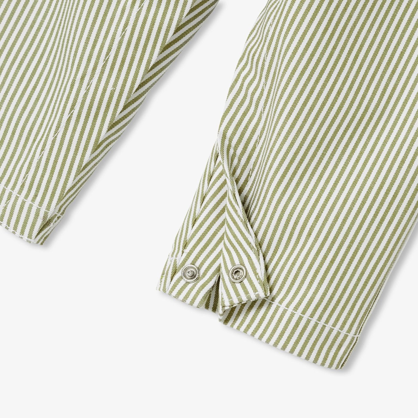 Baby boy striped twill dungarees - White/Green