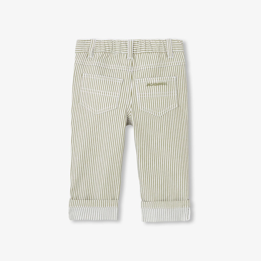 Trousers Striped in Twill Baby Boy - White/Green