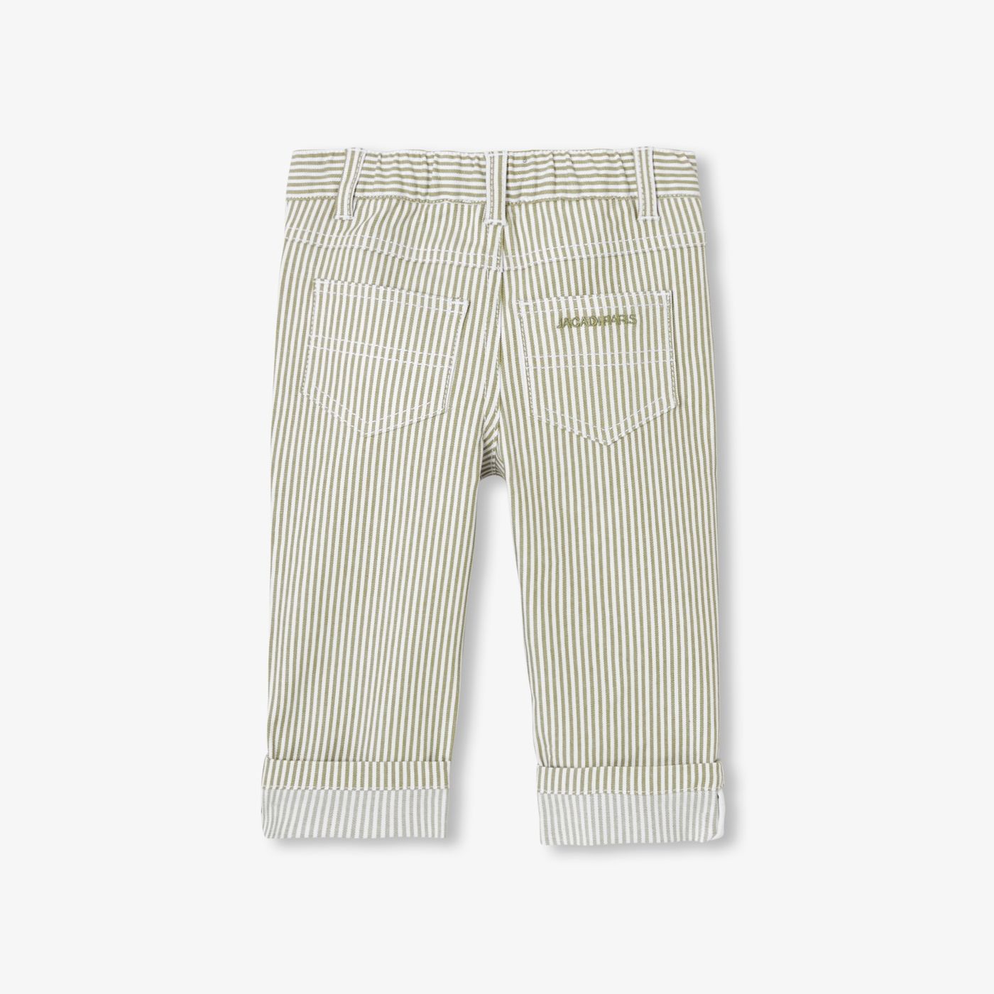 Trousers Striped in Twill Baby Boy - White/Green
