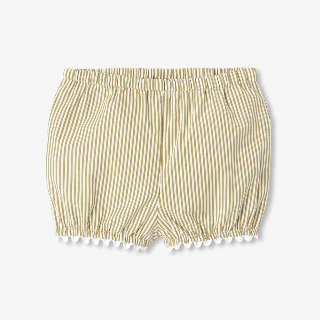 Outfit Set Shorts Striped in Cotton Baby Girl - White/Green