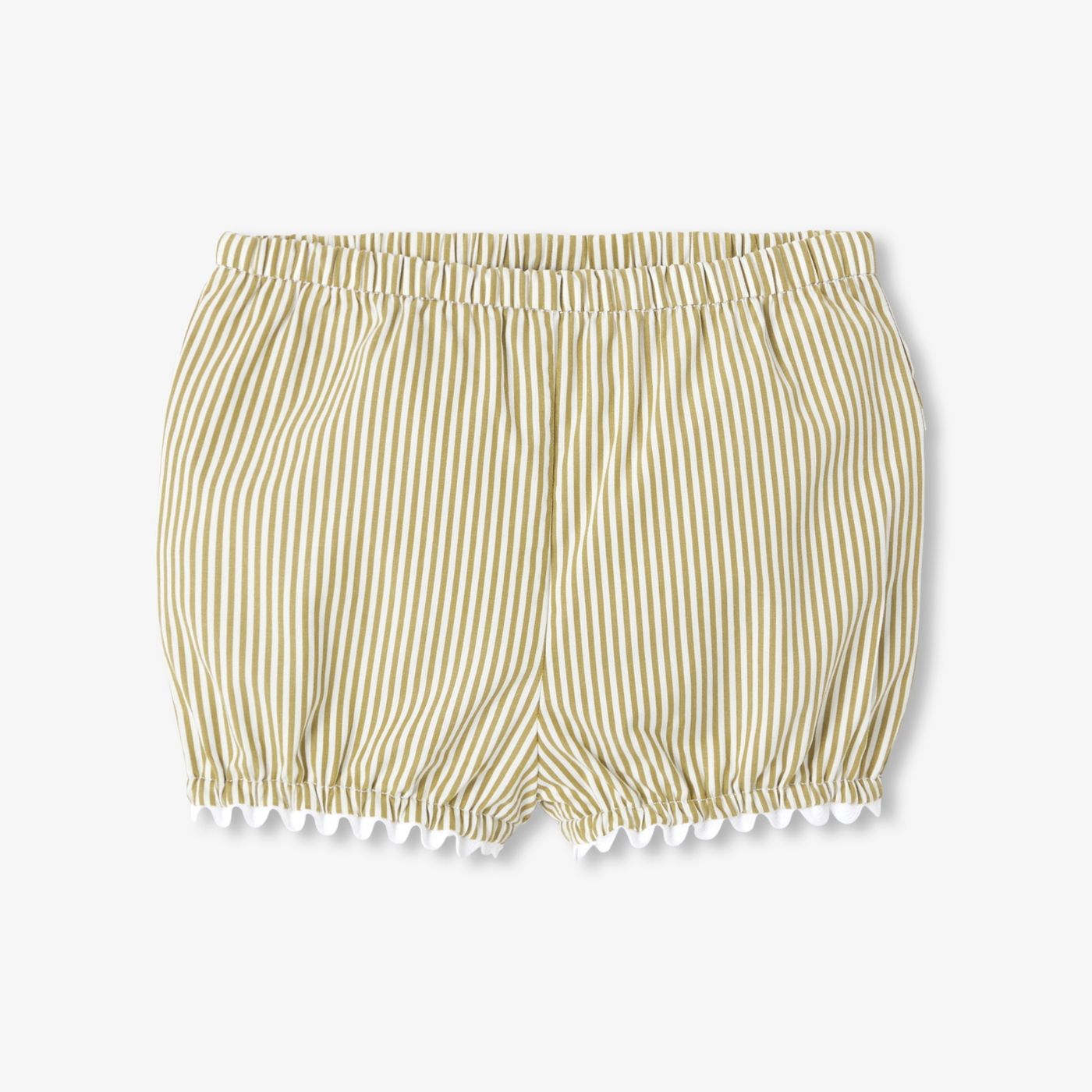 Outfit Set Shorts Striped in Cotton Baby Girl - White/Green
