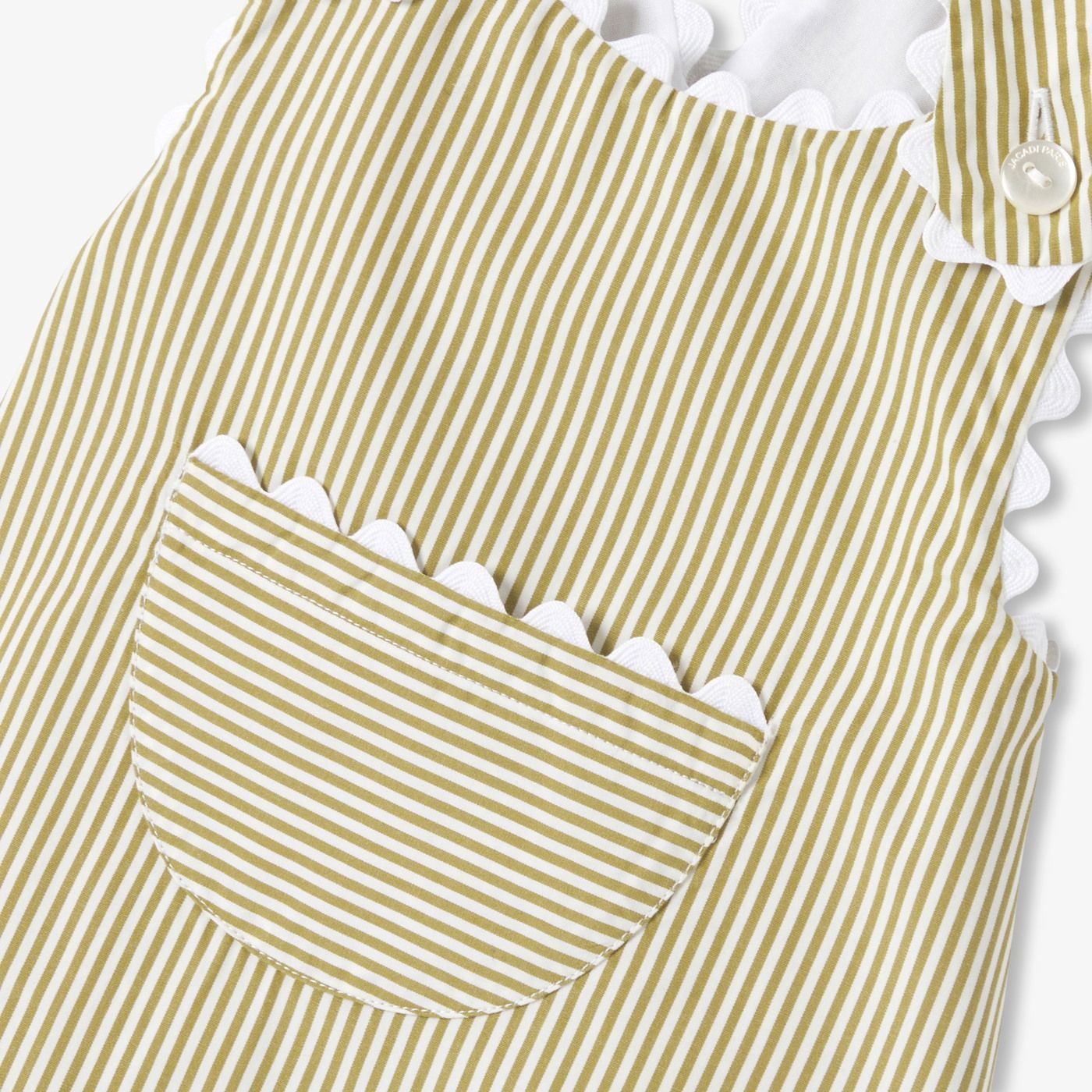 Outfit Set Shorts Striped in Cotton Baby Girl - White/Green