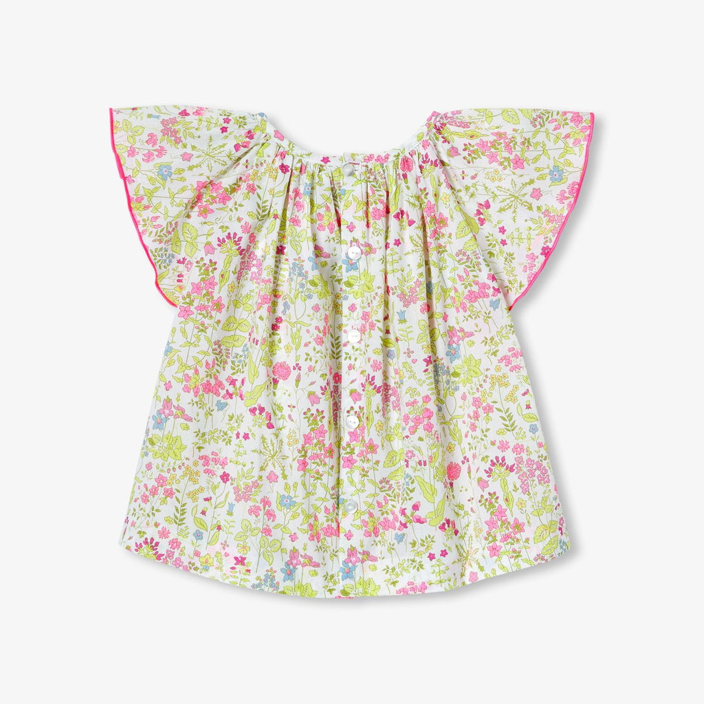 Blouse in Liberty Fabric Baby Girl - White/Multicolour