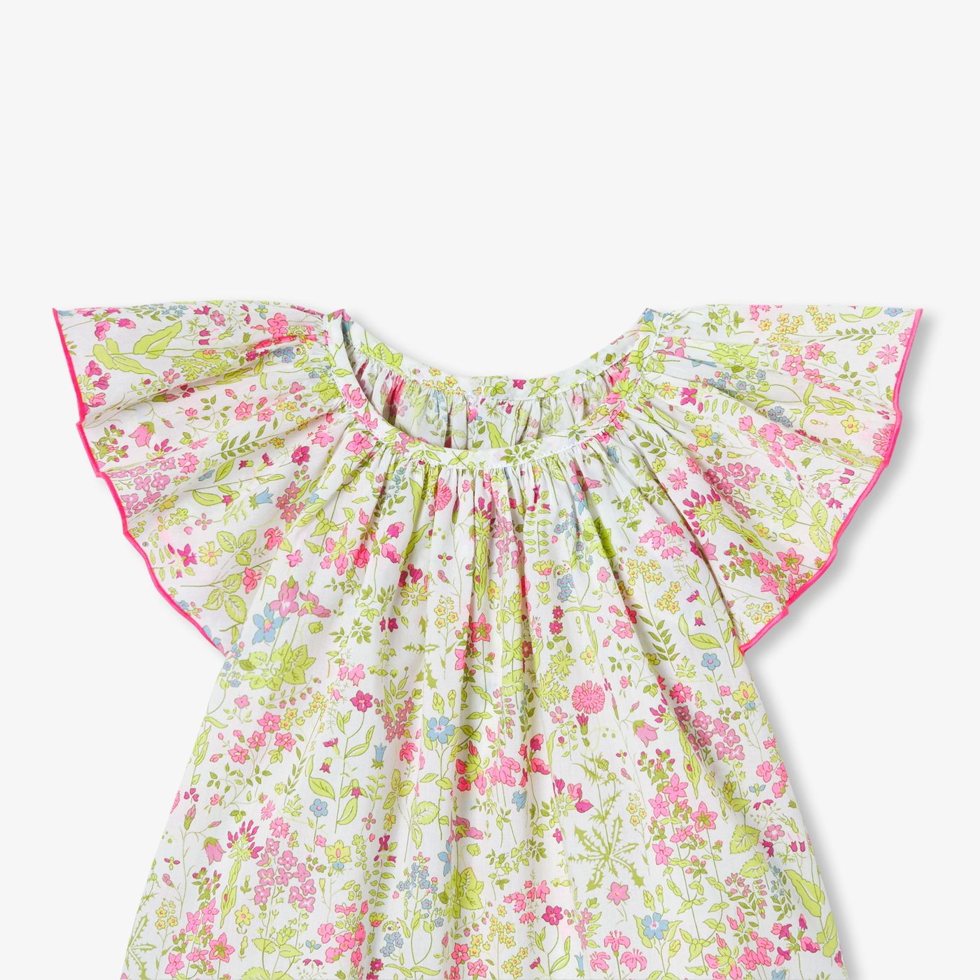 Blouse in Liberty Fabric Baby Girl - White/Multicolour