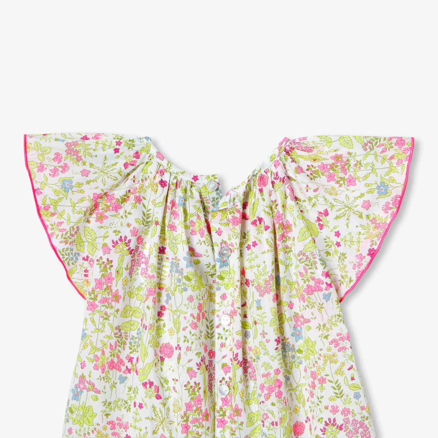 Blouse in Liberty Fabric Baby Girl - White/Multicolour