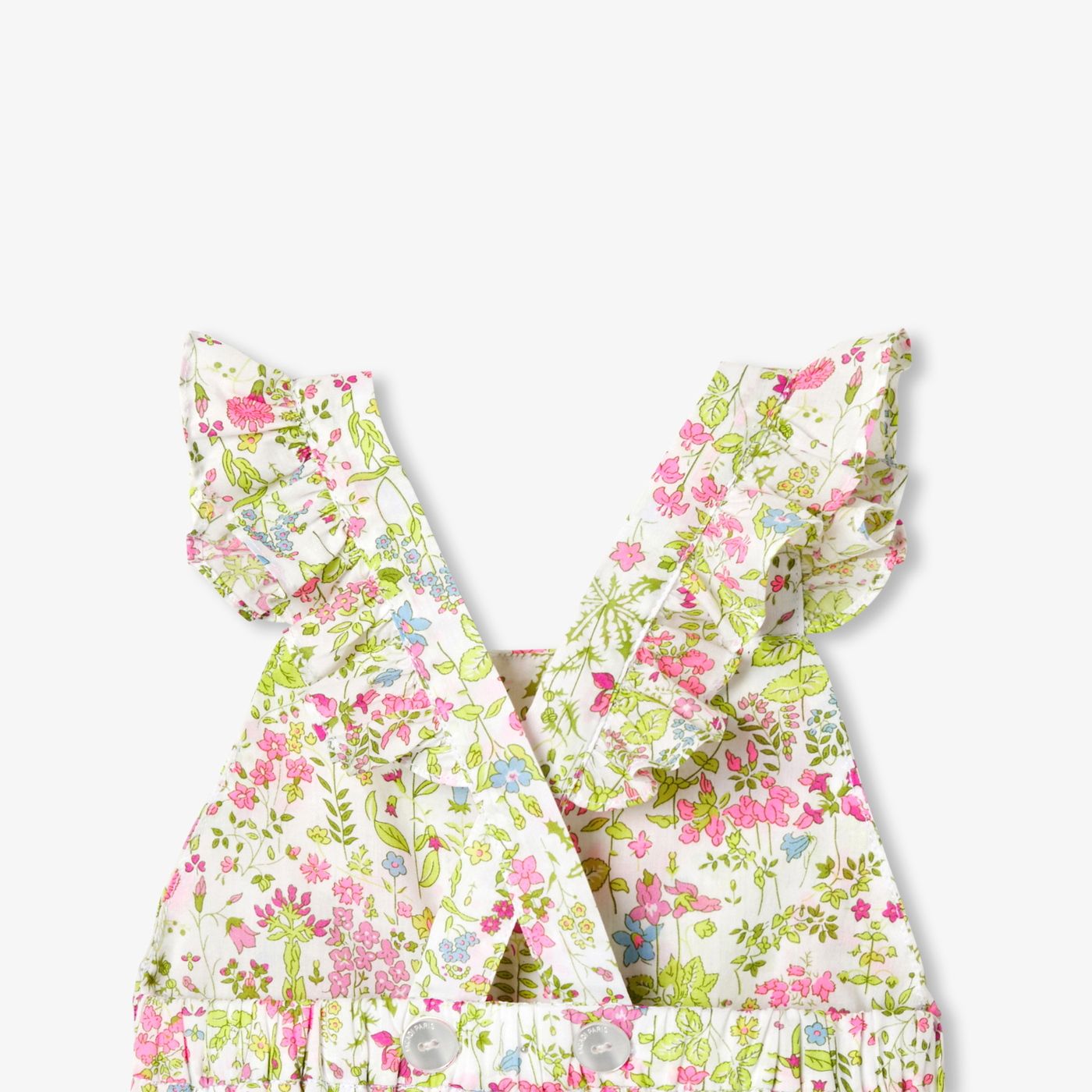Sleepsuit in Liberty Fabric Baby Girl - White/Multicolour