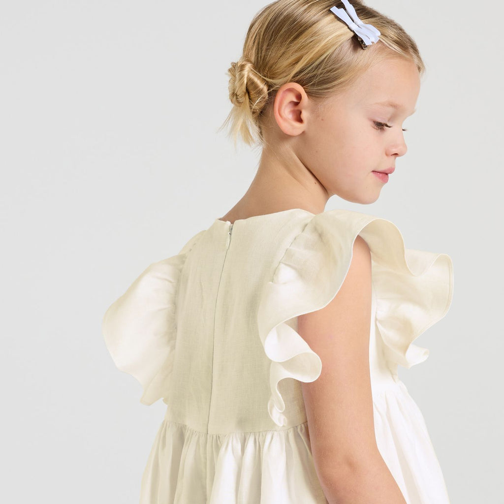 Girls' linen formal dress