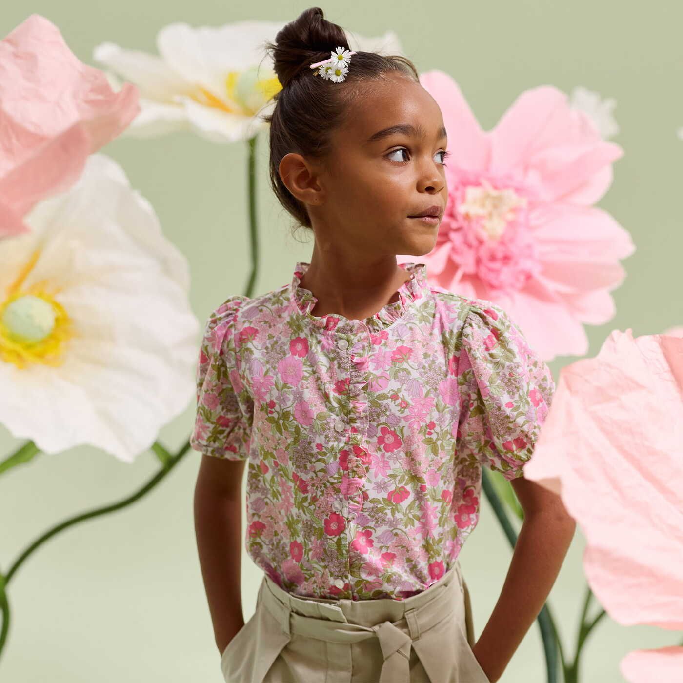 Girl Liberty fabric blouse - Soft White/Multicolour