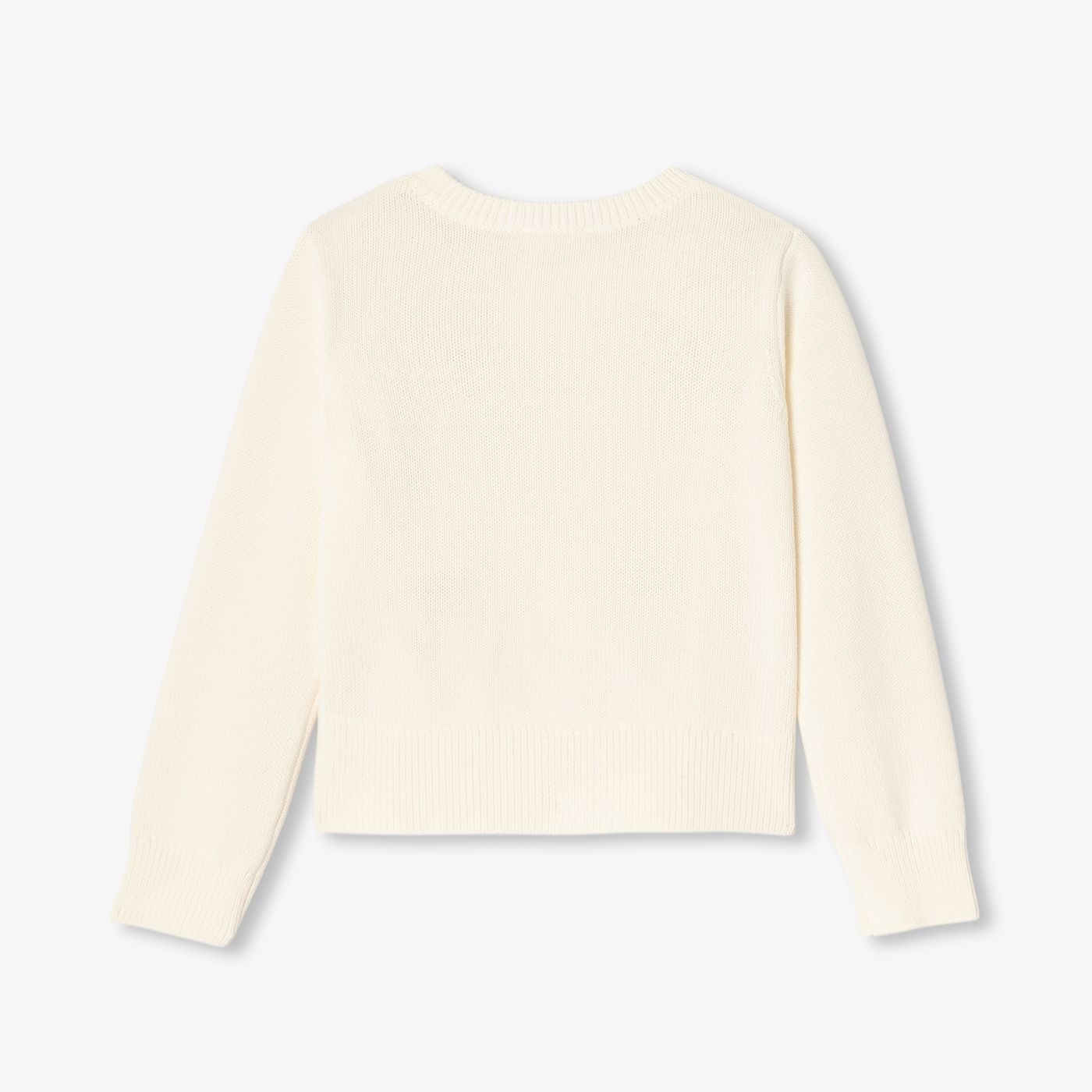 Girl cotton sweater with floral motif - Jacadi Sweet White