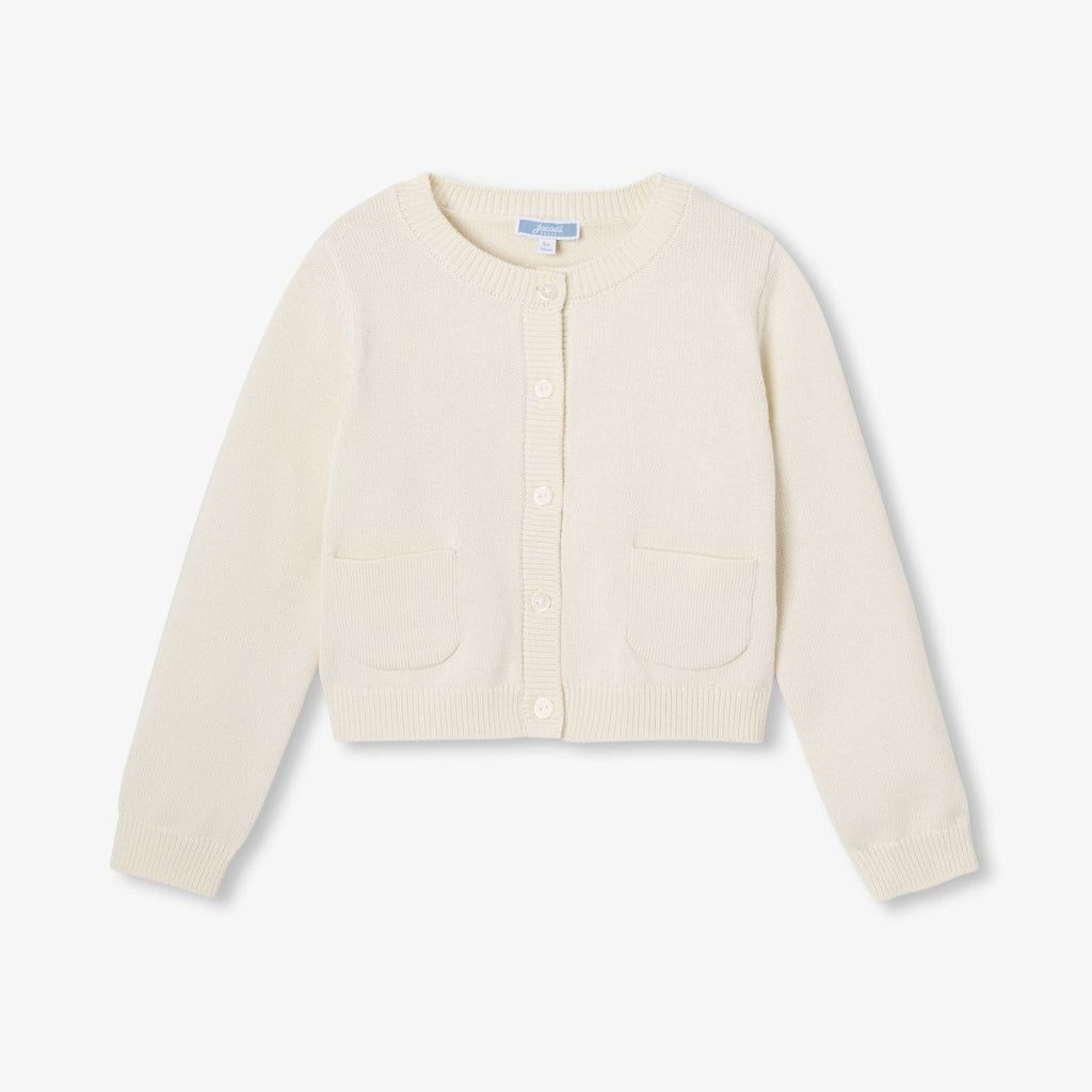 Girl cotton jersey cardigan - Cream