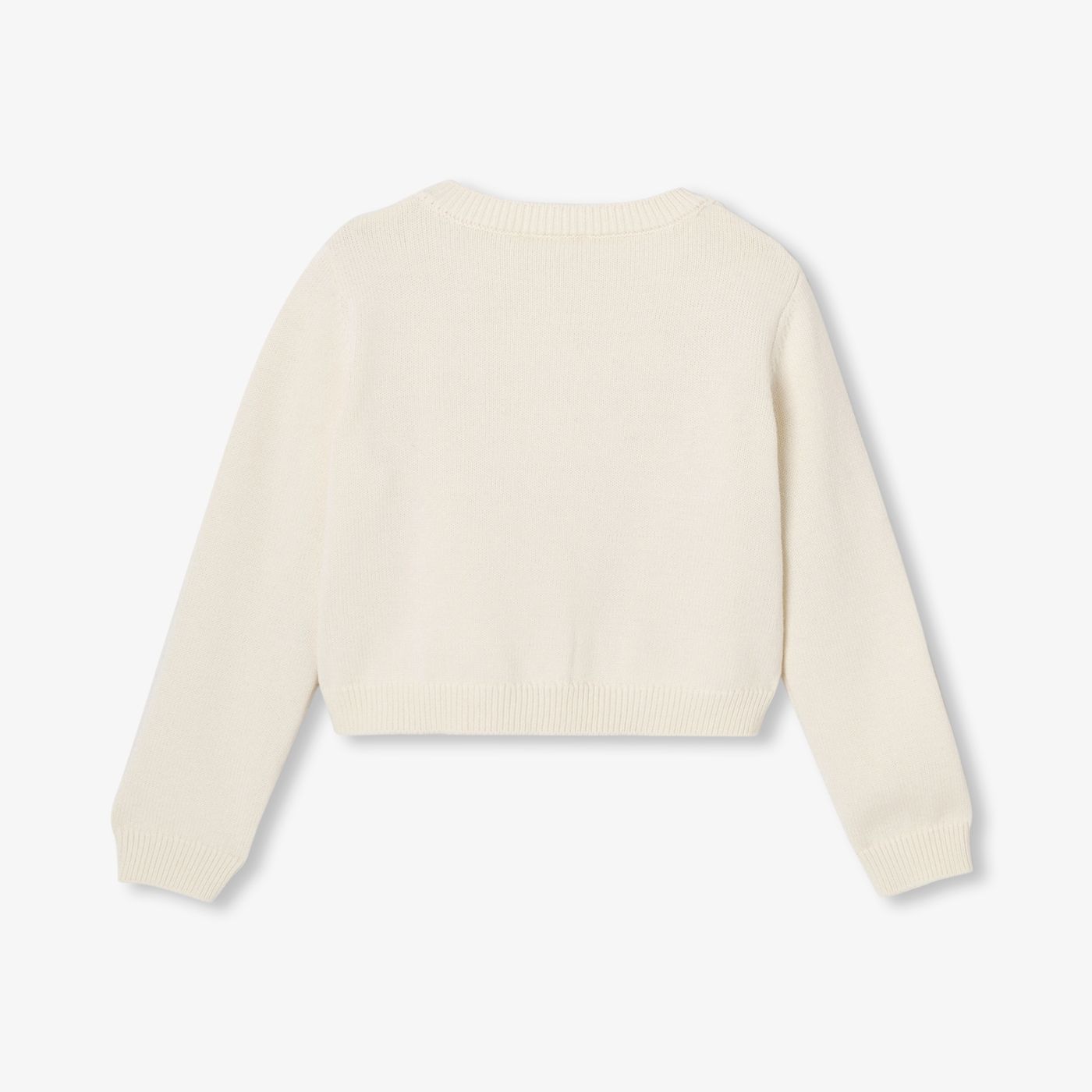 Girl cotton jersey cardigan - Cream